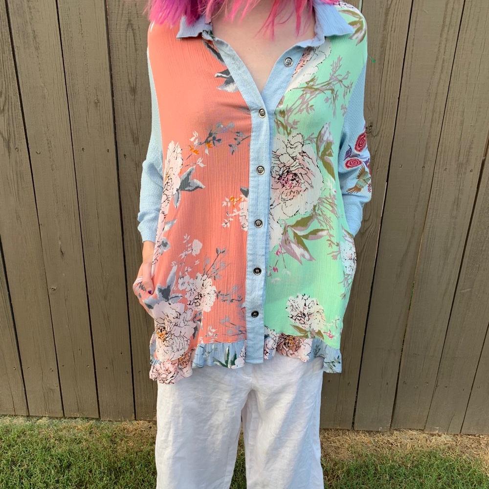 Floral Button Up